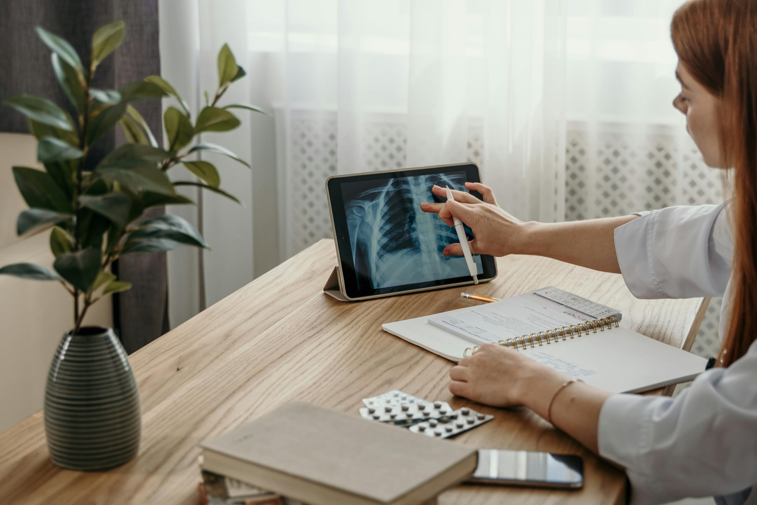 Illustrative image depicting Microsoft Surface usage in a digital health lifestyle context.