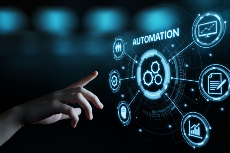 Abstract concept of marketing automation processes and technological integration for efficiency.